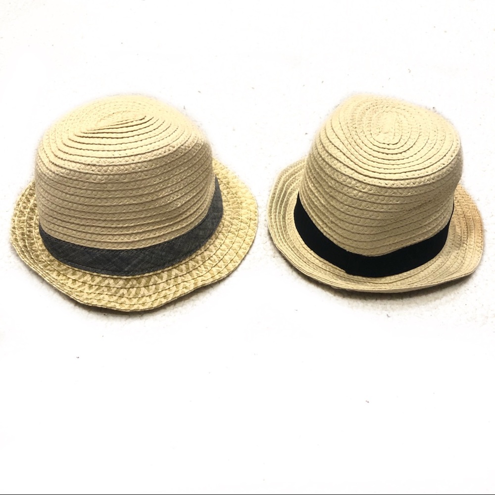 Baby Gap Straw Sun Hat Fedora Bundle 2 Hats Summer - Picture 1 of 6